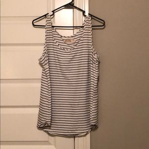 white & black striped tank